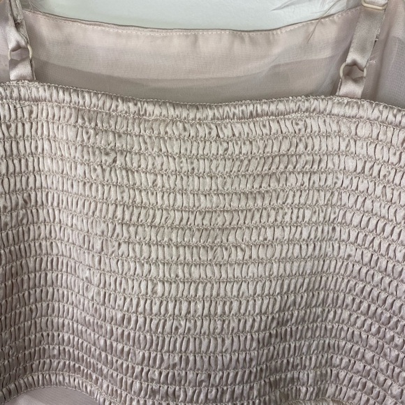 NWT Rachel Zoe Crop Tank Top Beige With Feathers On Strap Size Medium - Picture 6 of 8